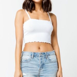 3 ribbed cropped tank tops (black, white and wine)